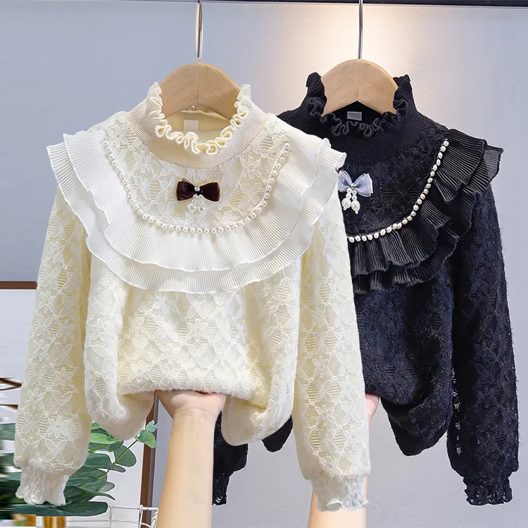 女童打底衫加绒秋冬新款儿童洋气长袖上衣中大童冬季内搭女孩衣服