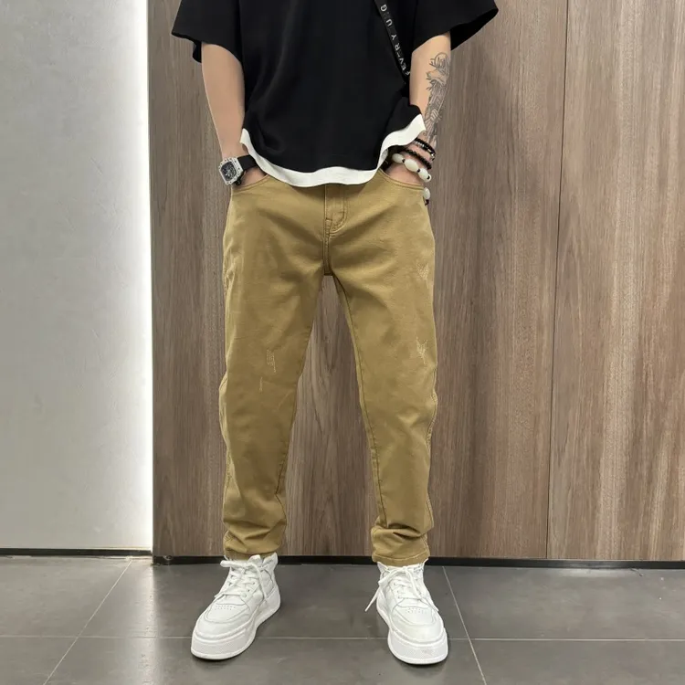 2025秋季新款男休闲裤潮流宽松大口袋弯刀裤痞帅运动裤青年阔腿裤