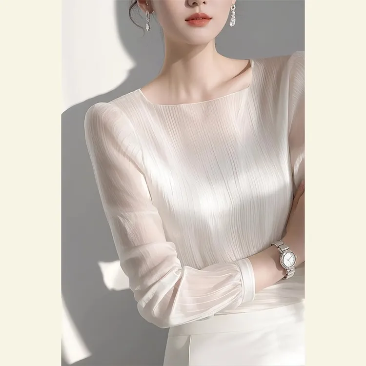 春季高端欧货洋气小衫轻奢高级感独特别致漂亮白色衬衫女