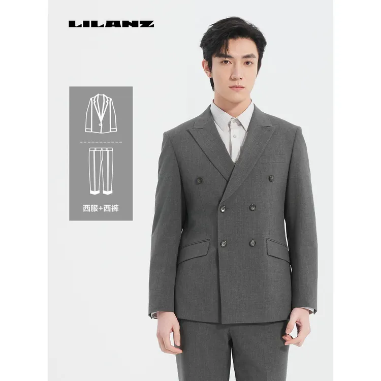 新郎婚庆韩式简约西服套装 TR混纺抗皱 戗驳领刺绣显精致-25CXF06