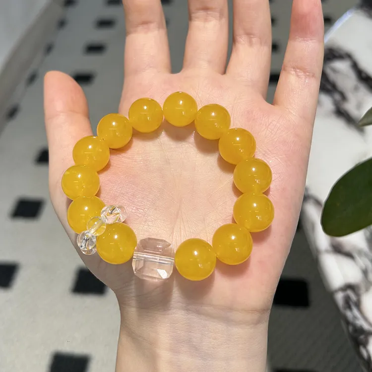 手链 显白气质设计款时尚百搭手串水晶黄色