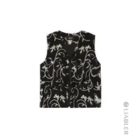 LIABLER【蝶影密语】2025春夏蝴蝶立体提花无袖绑带马甲 LSS25158J