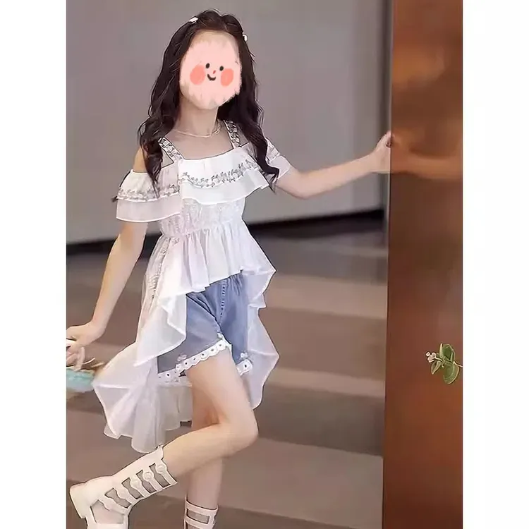 女童连衣裙夏装2025新款儿童洋气超好看女孩夏季套装吊带公主裙子