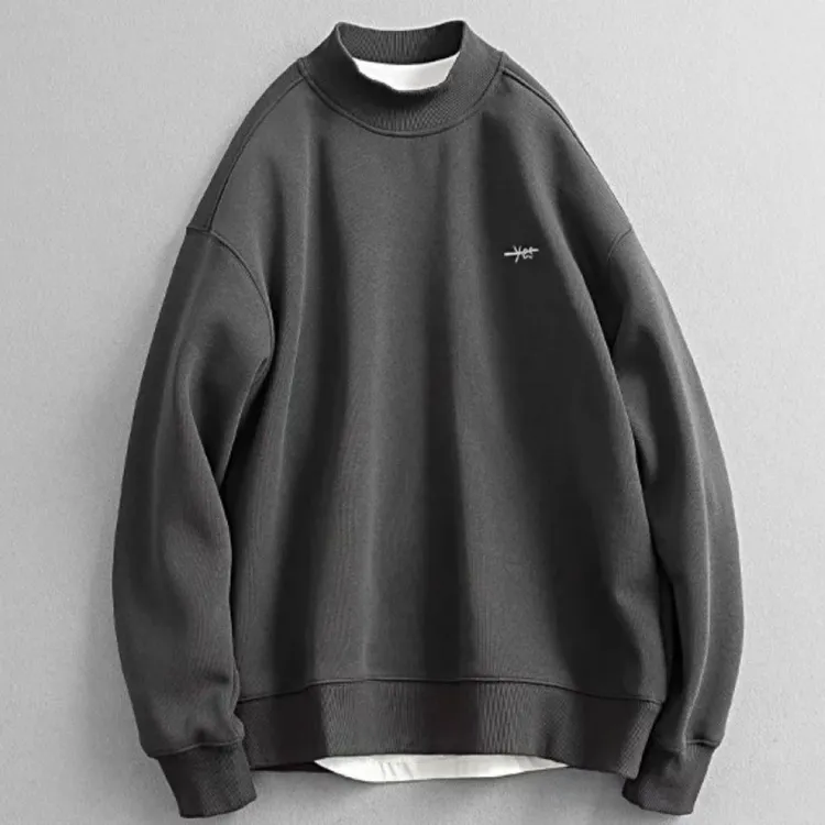 秋冬保暖圆领纯色长袖加厚卫衣加绒