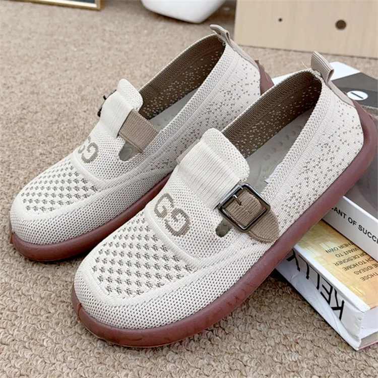 春夏季新款老北京布鞋轻便舒适飞织透气女鞋软底舒适博肯鞋妈妈鞋