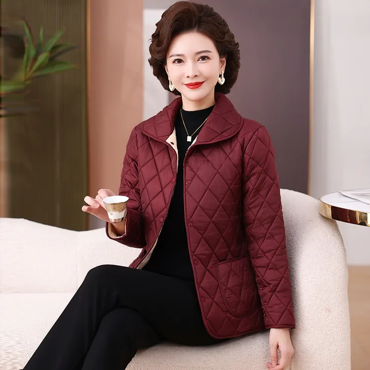  妈妈装显年轻洋气中老年女装冬装妈妈外套秋装