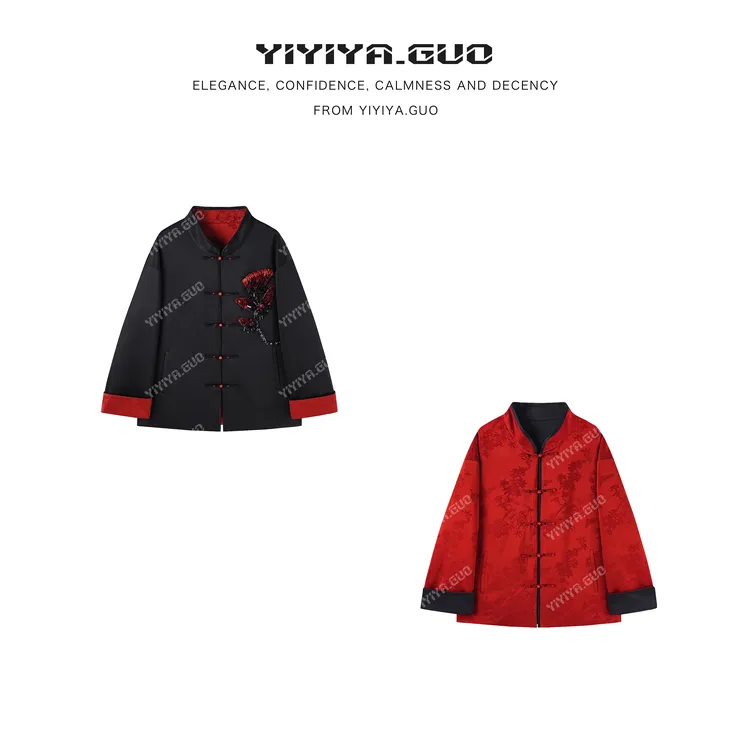 yiyiya.Guo艺艺吖【法绣·】秋冬新款刺绣时尚双面穿外套010216SS52