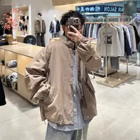 秋季新款水洗帆布风衣休闲百搭宽松潮流立领外套 LF25253