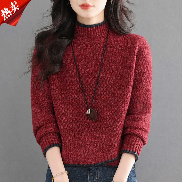 【原版正品】羊毛衫女短款2025新款秋冬时尚高腰内搭上衣打底毛衣