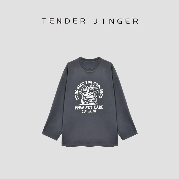 Tender Jinger｜线下专供 醋酸羊毛混纺卡通字母卫衣T54WM50307