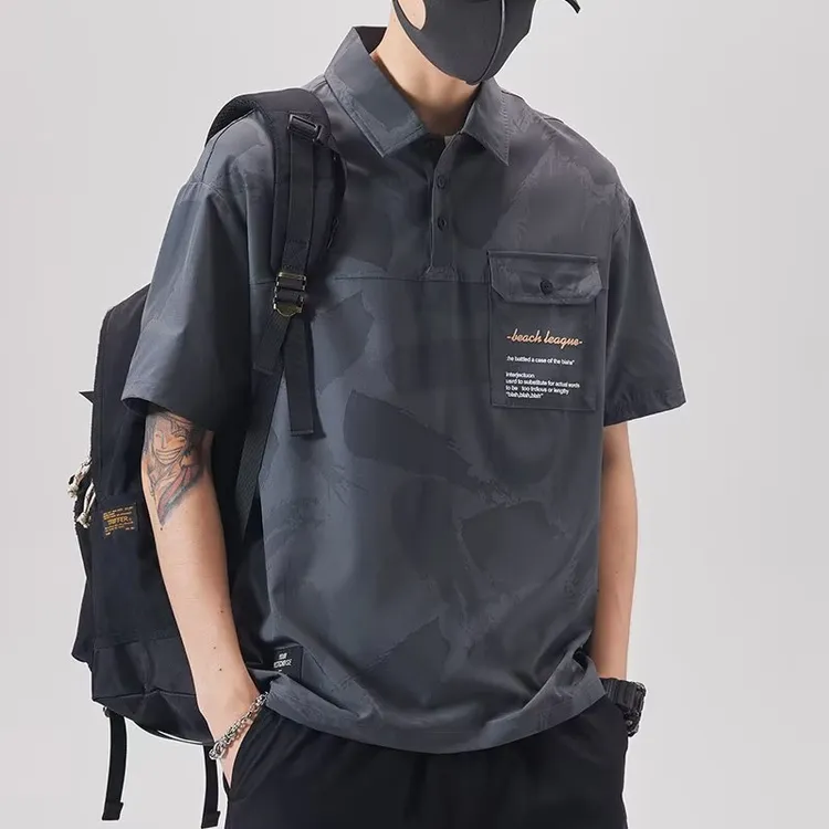 2023夏季polo新款宽松T恤男生男士POLO衫帅气潮流谢霆锋萨洛蒙