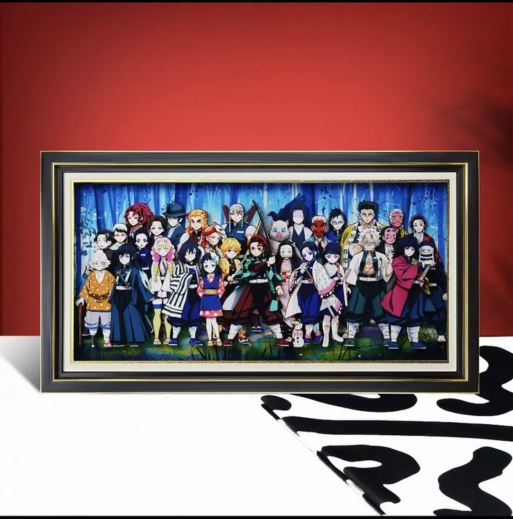 鬼灭之刃周边立体画宇髓天元挂画全家福祢豆子炭治郎嘴平伊之助