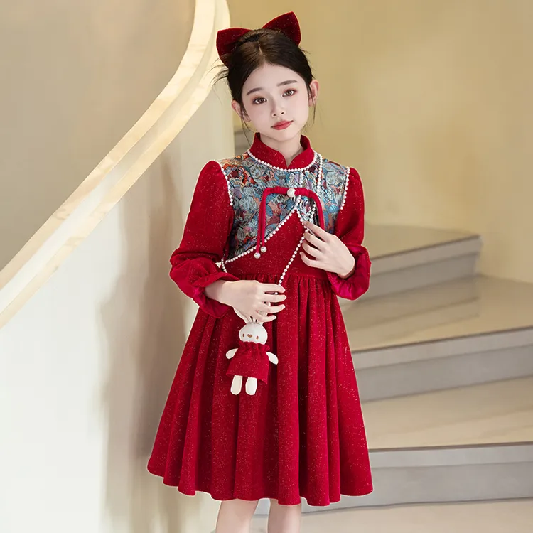 女童2025新款连衣裙秋装公主裙儿童唐装裙子秋款中国风洋气旗袍