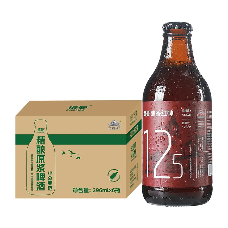 【达人专属】德曼精酿2箱【京东快递】全麦精酿原浆焦香红啤酒啤酒整箱装啤酒