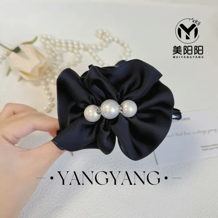 罗马恋人时尚浪漫优雅简约黑色抓夹