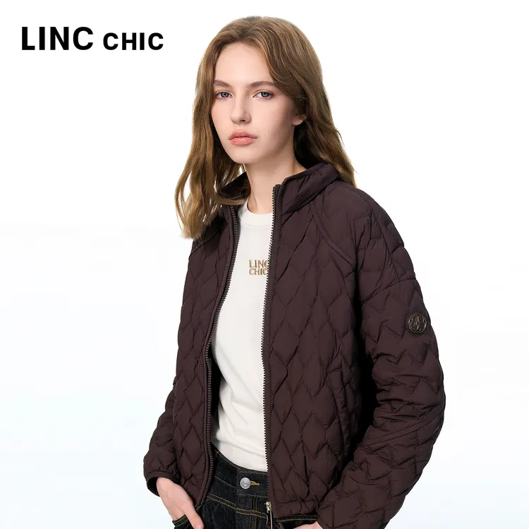 LINCCHIC金羽杰2025年秋季新款立领女短款轻薄羽绒外套Y25301092