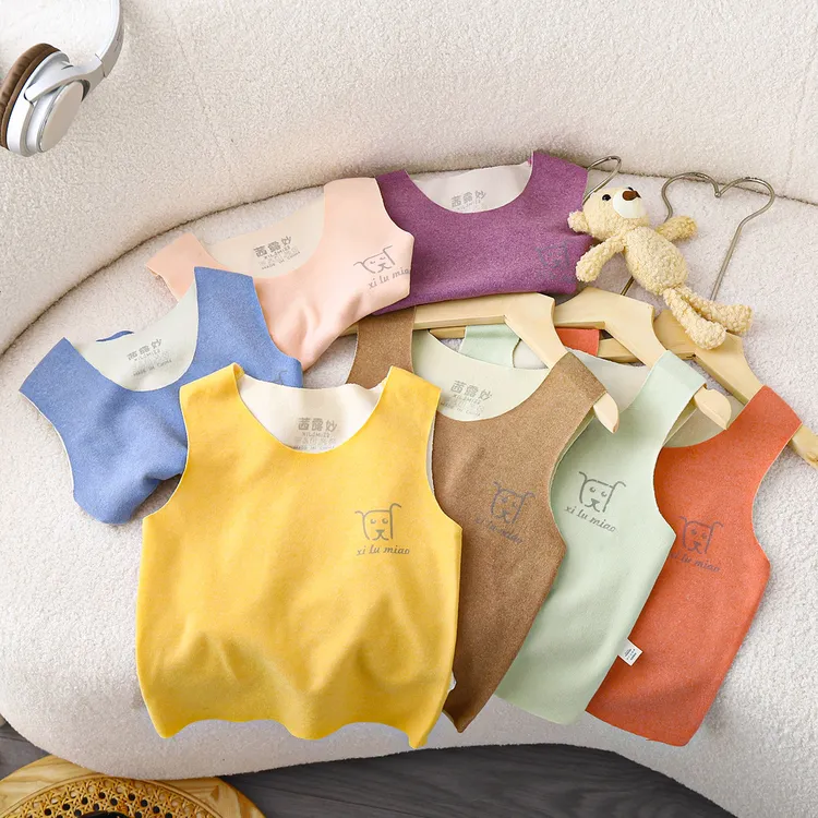 秋冬季儿童背心男女童内穿保暖打底中小童无袖无骨缝制A类无痕