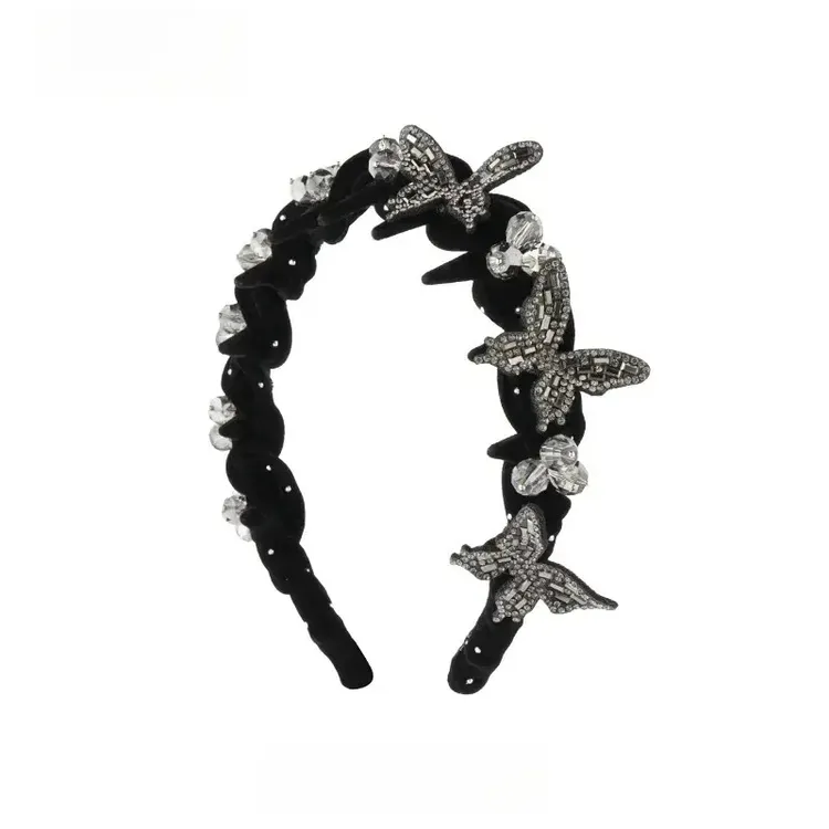 【蝶与星辰】高定轻奢爆闪高颅顶蝴蝶齿梳发箍c商品图