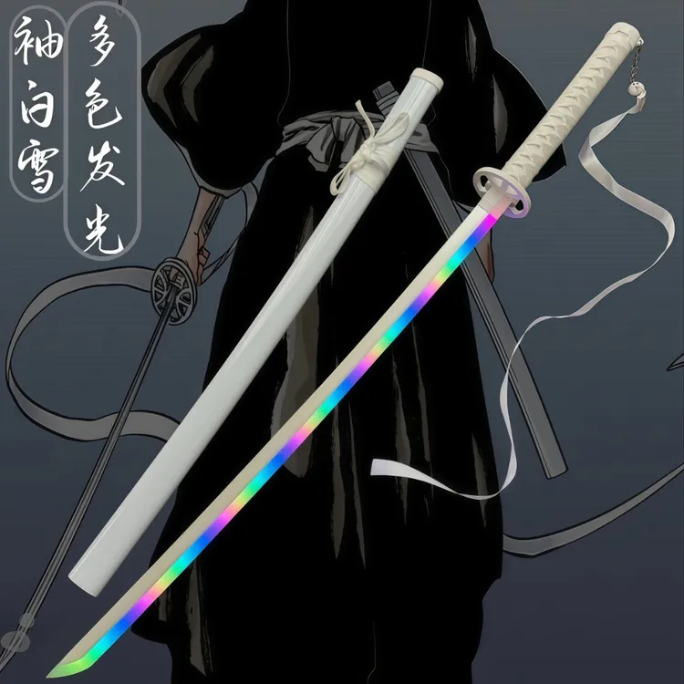 充电发光刀光剑渐显变色烟雾袖白雪木刀拔刀剑竹刀花抖音武士刃