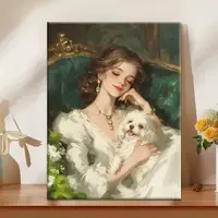 静谧时光|数字油画diy真心遮盖六代颜料填色涂色手绘礼物油彩装饰