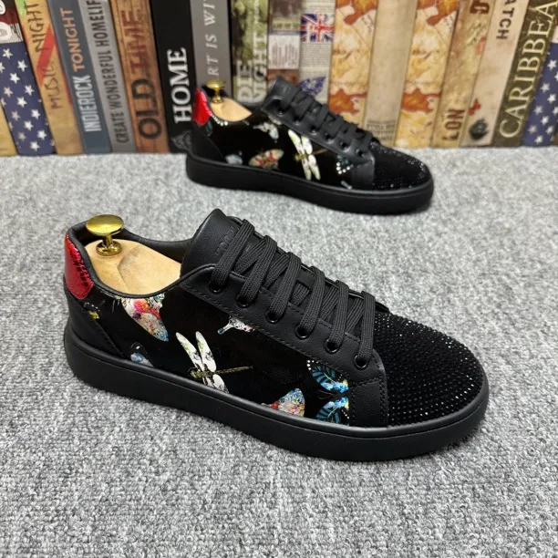 潮流新款彩绘涂鸦男士板鞋时尚百搭热卖男鞋韩版低帮休闲鞋潮鞋男