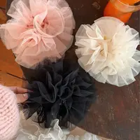 芭蕾风粉色大肠发圈蕾丝公主甜美丸子头发绳马尾重工头绳发饰
