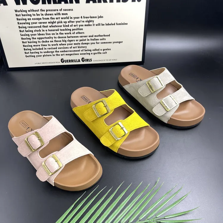 D.X SUCH夏季搭扣薄款一字拖勃肯凉拖鞋韩版平底百搭防滑舒适