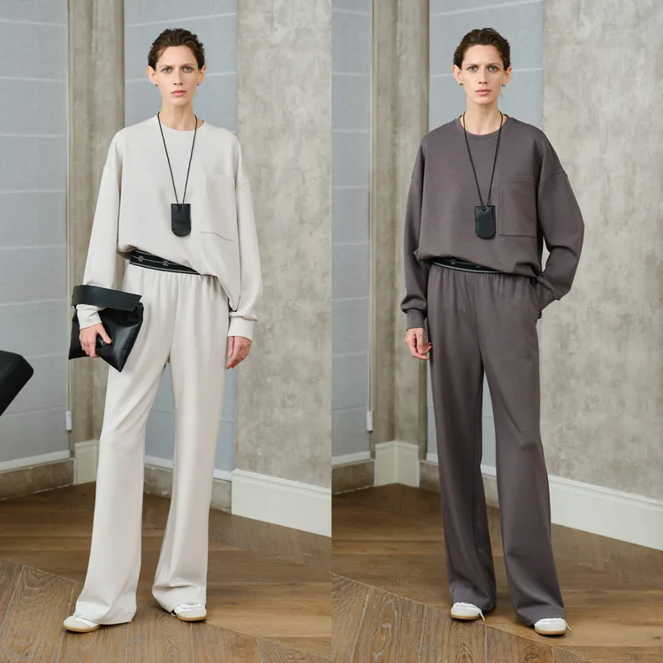 MARIUS“云朵套”松弛感大口袋圆领卫衣/logo松紧腰长裤套装