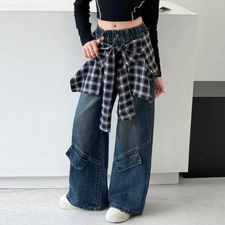 女童裤子秋季休闲裤2025新款儿童直筒卫裤女大童秋装运动裤初中生