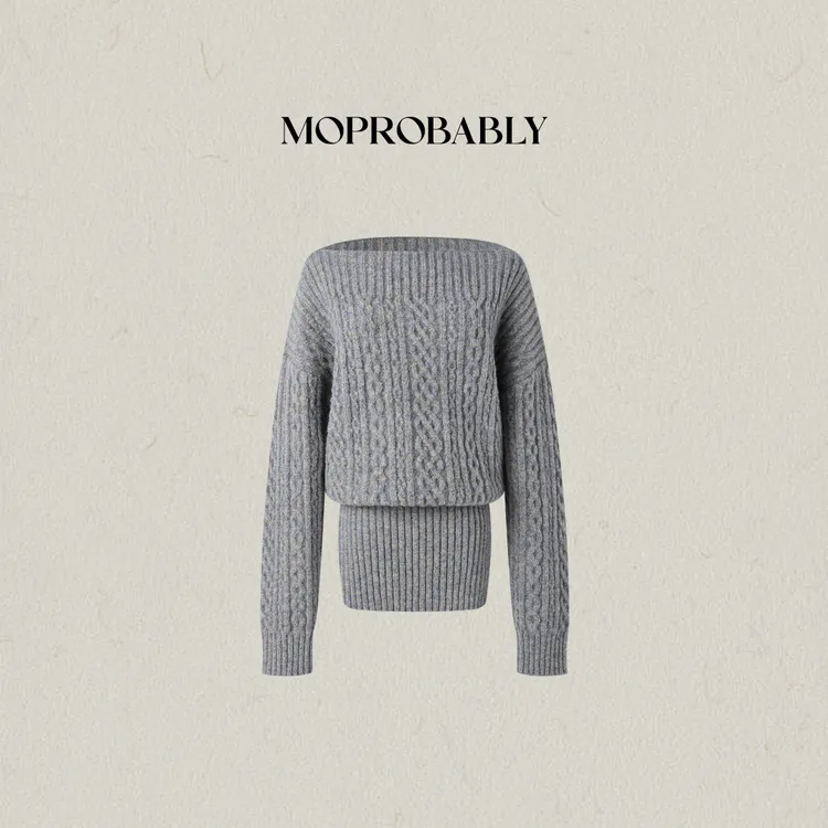 Moprobably李予诺「艾米丽」慵懒时尚百搭针织套头连衣裙L5480012