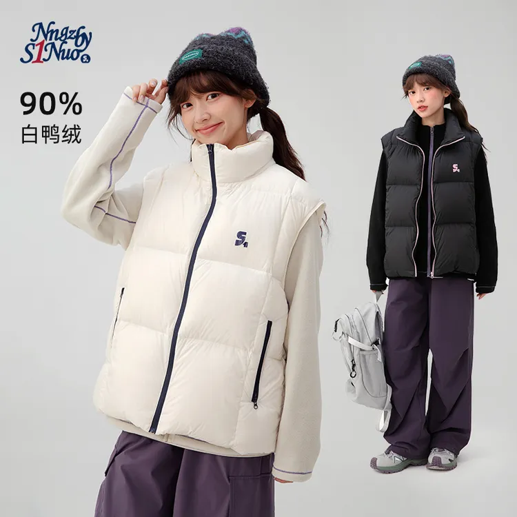 初中生冬季新款女大童韩系休闲百搭羽绒马甲外套C25DY3021W