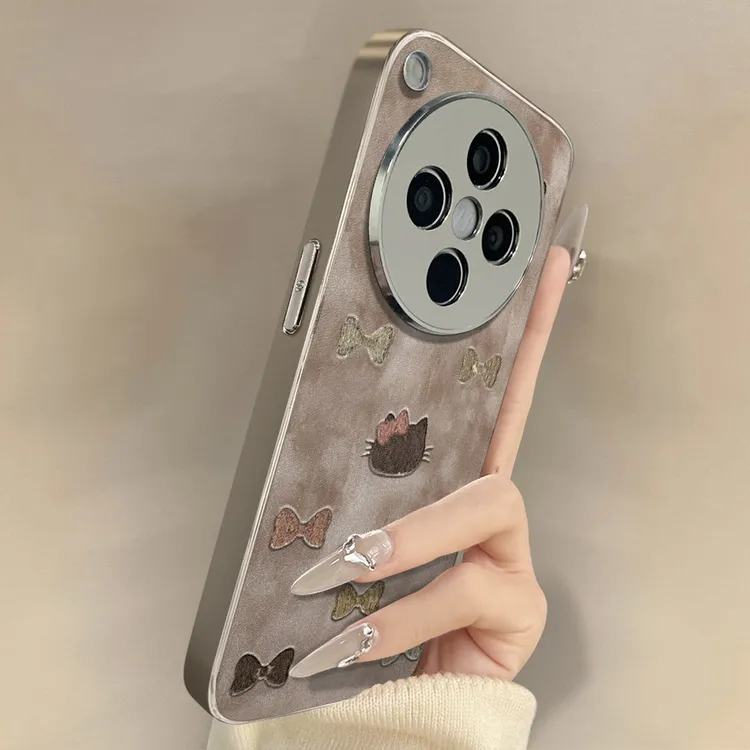 蝴蝶结猫适用oppofindx9pro手机壳x8防摔保护套防滑ultra电镀羊皮