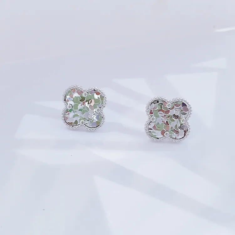 铂金pt950碎冰冰耳钉重工耳环百搭素款简约