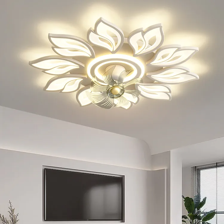 客厅灯带风扇一体现代简约大气家用创意设计感主卧吸顶灯风扇灯