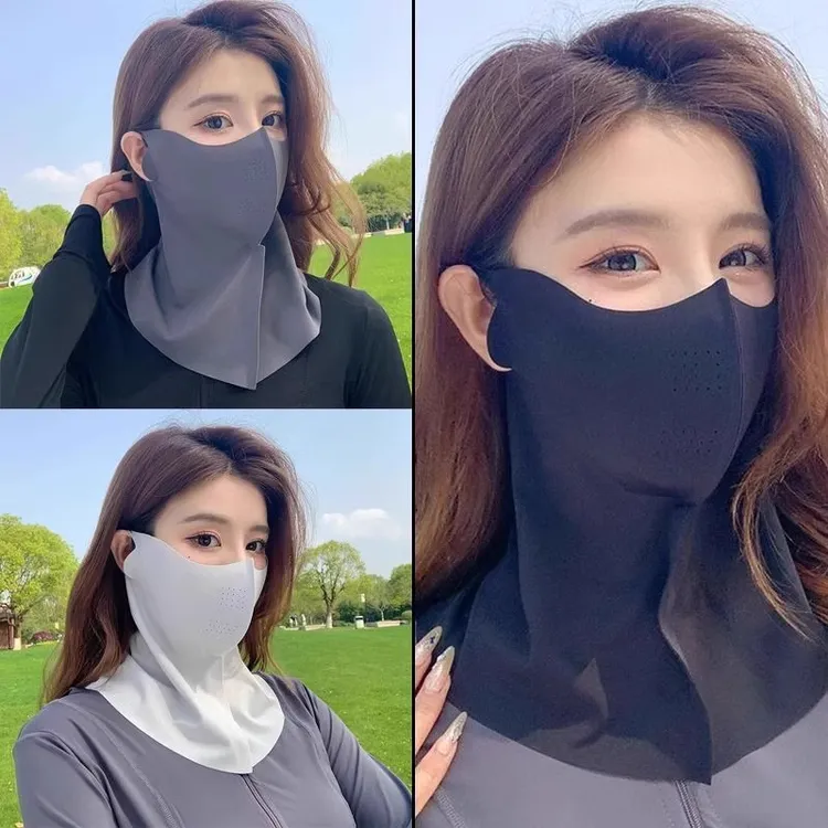 夏季防晒面罩护颈遮阳防紫外线女脸基尼开车冰丝透气全脸口罩护脸