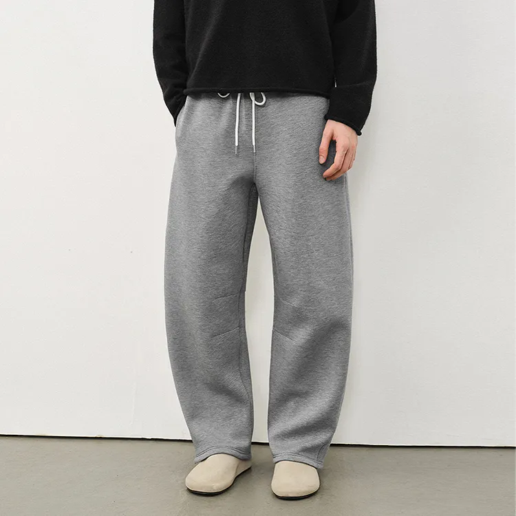 714street空气层茧型弯刀裤男款2025秋冬款休闲灰色卫裤522322