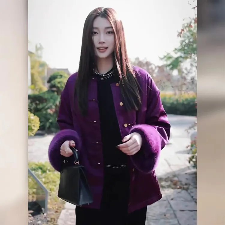 独特超好看小香风外套女秋冬季2025新款爆款深秋初冬加厚夹棉上衣