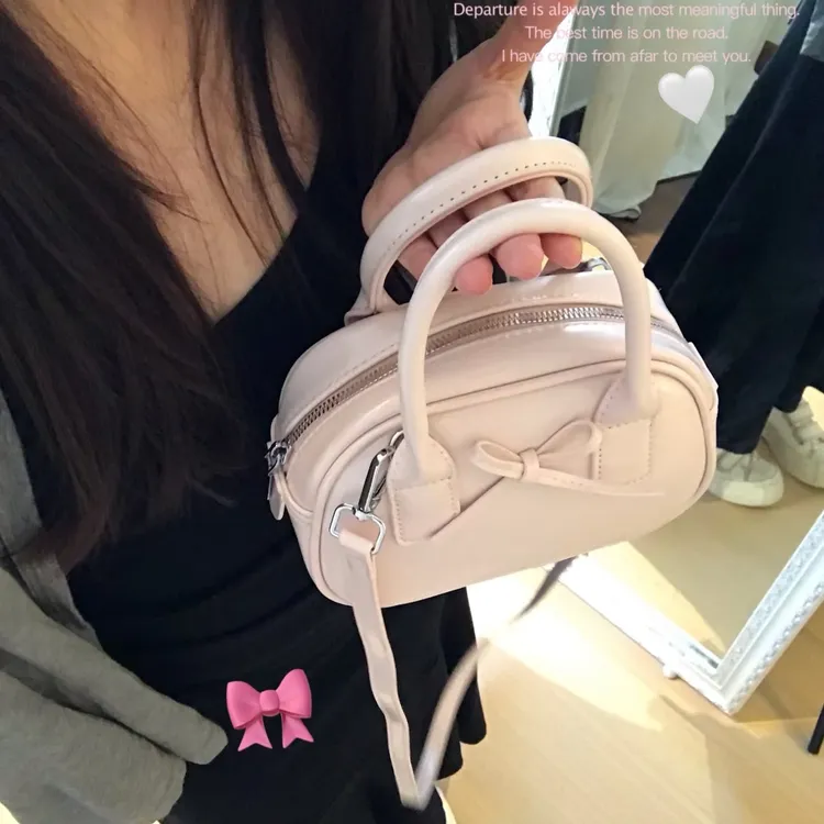 春夏蝴蝶结温柔甜美高级感小众ins馒头包斜跨保龄球包小方包2025