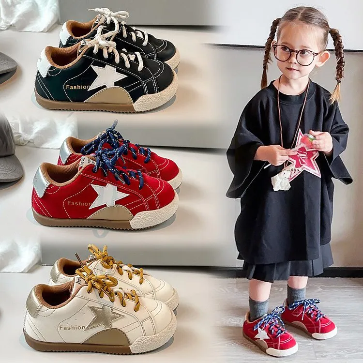 女童板鞋男童软底2025爆款秋季星星运动鞋阿甘鞋中大童透气