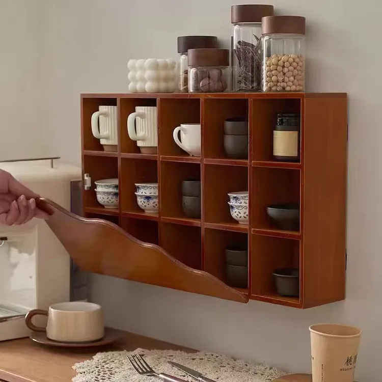 新中式现代中式格架移动框架十五格置物架可挂墙免打孔