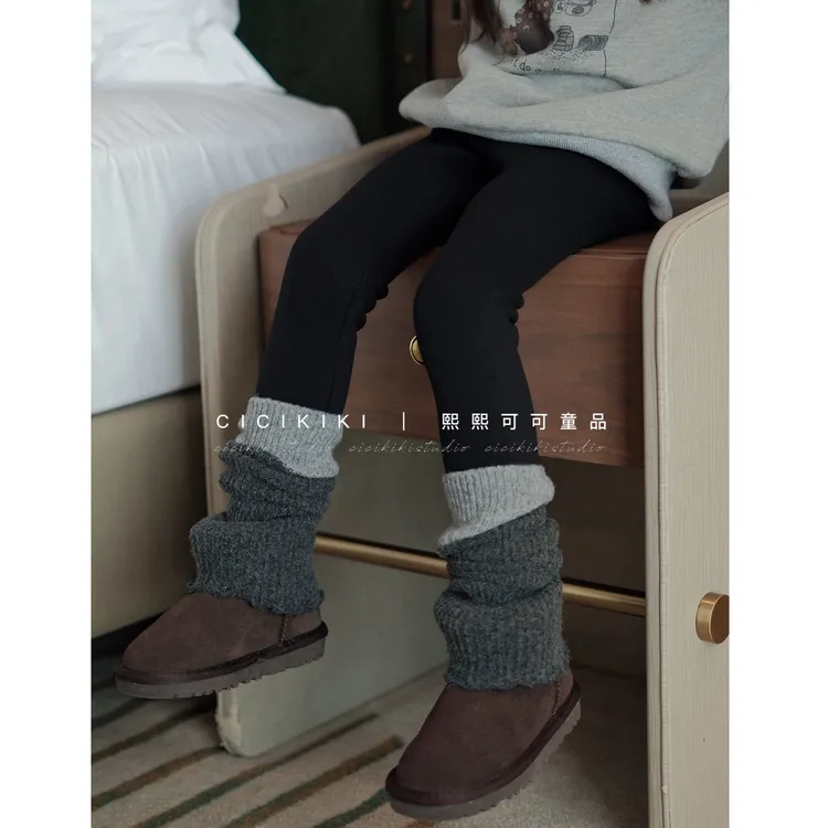 【熙熙可可】2025女童冬季新款百搭时尚加绒瑜伽裤 KZ25110