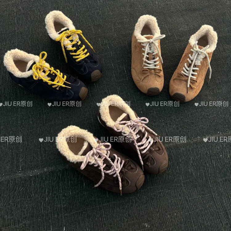 3cm~内增高德训加绒加厚保暖浅口棉鞋加绒蝴蝶结时尚休闲鞋