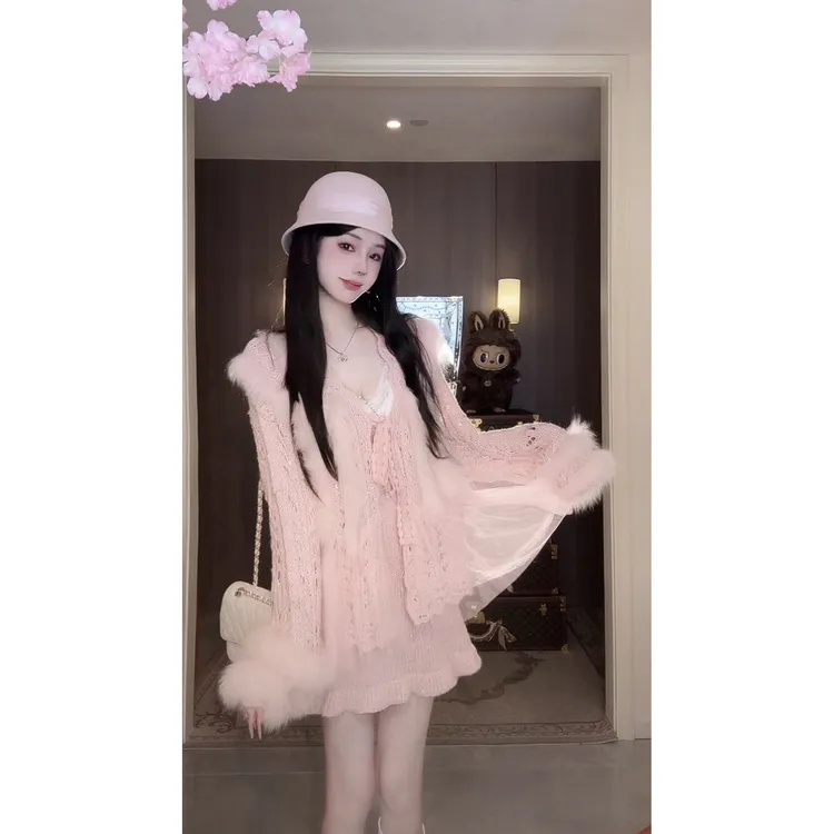 【雅乔定制】糯糯柔云半裙 下摆荷叶边亮片毛织半身裙DYTH-25083939