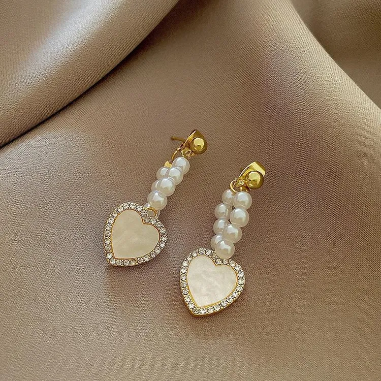 铜合金锆石耳饰 小众法式复古长款超仙ins风格港风甜美冷淡风设计