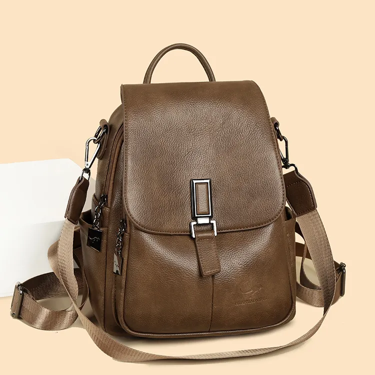 袋鼠蔓蔓雅源双肩包2025新款休闲简约复古女士旅游出行大容量背包