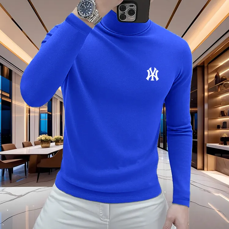 2025秋冬季男士双面德绒打底衫休闲时尚百搭套头保暖圆领长袖卫衣