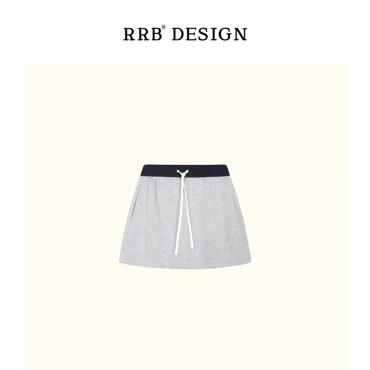 RRB Design「休闲运动」显瘦百搭腰头拼色半身裙时尚休闲短裙