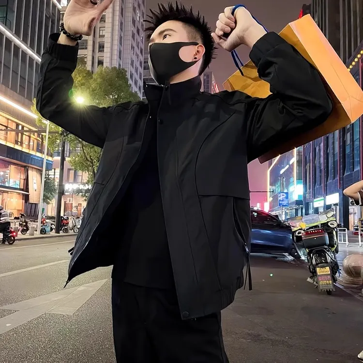 仓石一树潮牌秋季立领夹克美式休闲运动宽松工装外套轻奢痞帅男装