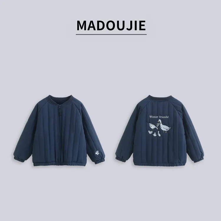 麻豆街【小动物棉服】童装简约休闲绗棉加绒防水机能外套MD452