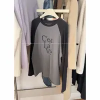 【mooi】'日常切片‘秋冬新款韩版ins风小众设计感磨毛长袖T恤